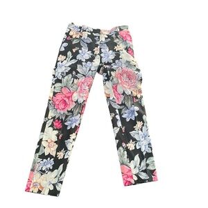 Celine Black Rose Garden Floral Chino Trousers